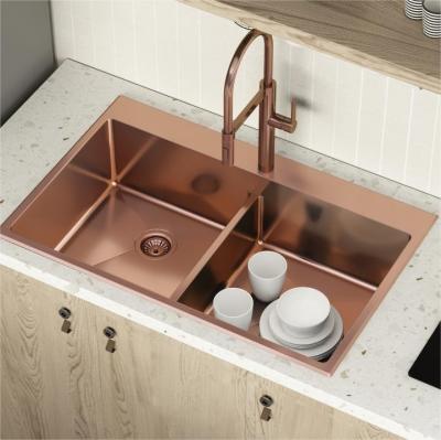 China Without Rose Stainless Steel Double Rectangular Customized Modern Kitchen Sink Faucet Factory Direct Sales for sale