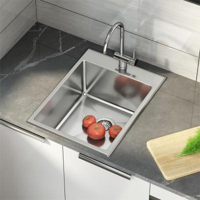 China Without Faucet Factory Direct OEM Accept Modern Simple Rectangular Topmount Kitchen Sink Stainless Steel Price for sale