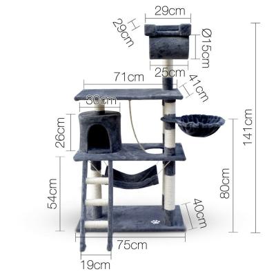 China Ebay's Hot Selling Viable Kitten Activity House 141cm Cat Scratching Post Cat Tree Large for sale