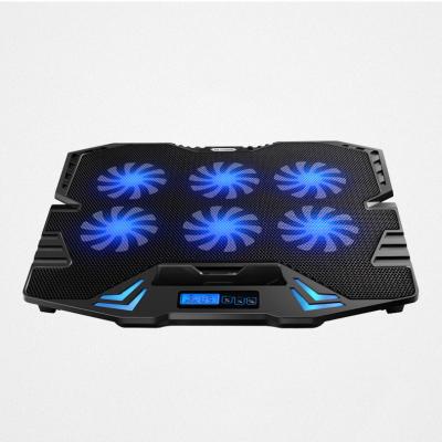 China High Quality Adjustable Cooler Stand Laptop Cooler 6 LED Fans Cooling Pad for sale