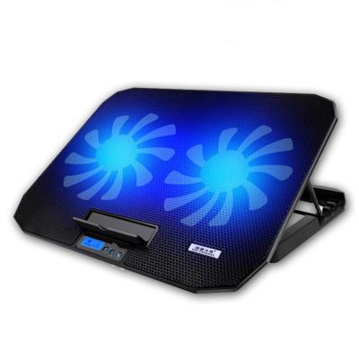 China 2 USB Port Laptop Notebook Silent Cooler Dual Fans Adjustable Folding Cooler with Adjustable Stand for sale