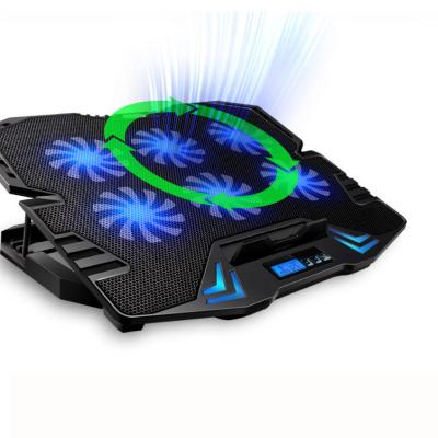 China Eco-Friendly Notebook Cooler USB Laptop Cooler Pad 6 Cooling Fans For Laptop PC Core Computer Cooling Pad for sale