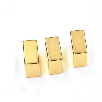 China Industrial Neodymium Gauss Magnet N52 Gold Coating High Bar Magnets for sale