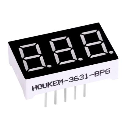 China Graphics yellow green 3 digit 7 segment led display 0.36 inch fnd 7 segment for sale