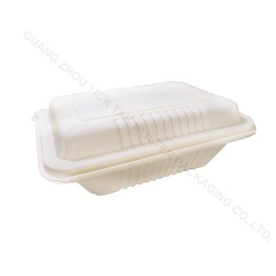 China Cornstarch Wholesale Eco-Friendly Green PLA Food Containers Biodegradable Compostable Plastic Disposable Lunch Box with 3 Compartments for sale