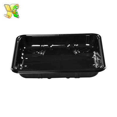 China Disposable Black Disposable Plastic PET Food Tray for sale