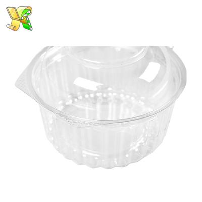 China Disposable Biodegradable Clear Plastic Round Pet Salad Bowl Take Out Salad Bowl for sale