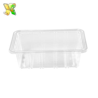 China Disposable Fruit Container Salad Fresh Fruit Packing Container Large Biodegradable Plastic Container For Fruits for sale