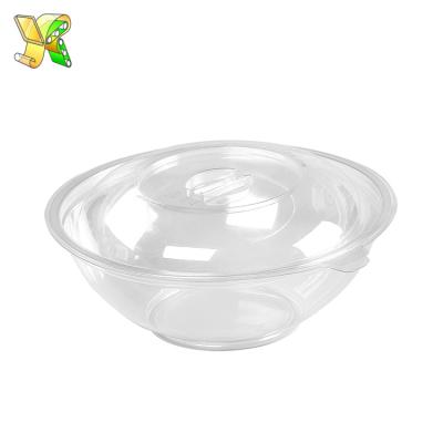 China Disposable Round Plastic Pet Salad Bowl Clear Plastic Eco - Friendly Pet for sale