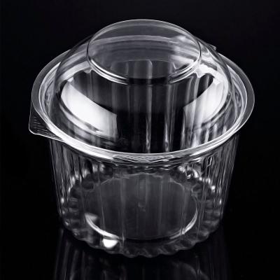 China Disposable eco friendly salad bowl clear plastic salad bowl 16oz with lid for sale