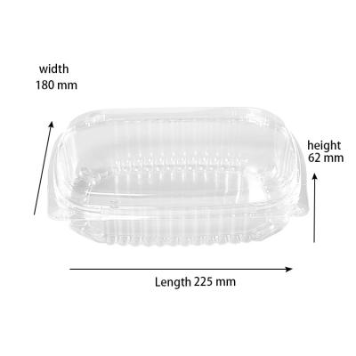 China Mini Disposable Transparent Plastic Food Box Disposable Food Packaging Box PS Food Packaging Box With Lid for sale