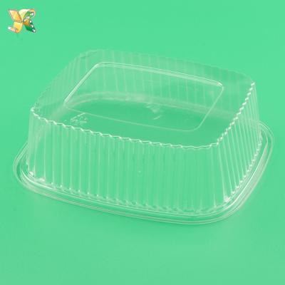 China Disposable Clear Rectangular Plastic Food / Salad / Sandwich / Fruit Container / Box for sale