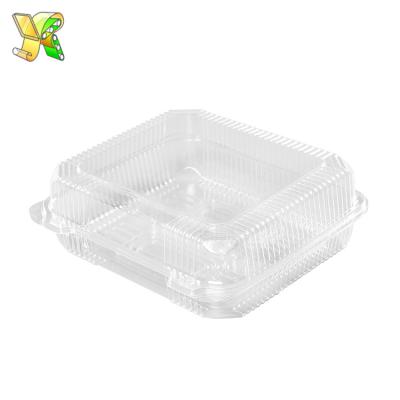 China Disposable Fruit Pack Compartment Fruit Box Pet Blister Clamshell Salad Packaging Box for sale