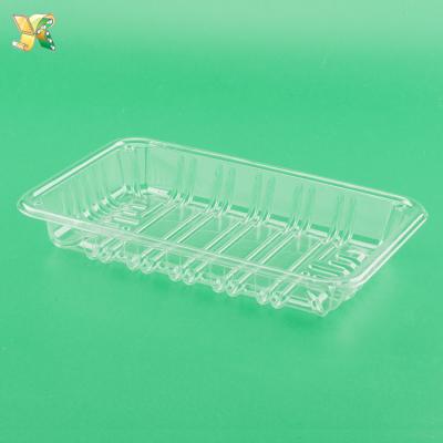 China Food Fruit Packaging China Manufacturing PLA Disposable Clear Blister Plastic Food Fruit Meat Chamshell Tray for sale