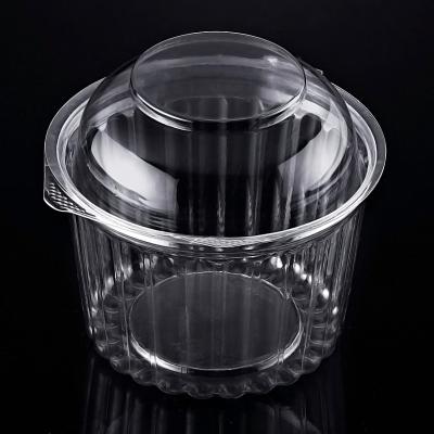 China Large Disposable Round Plastic Materials Fruit And Vegetable Packaging Clamshell Container for sale