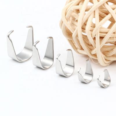 China Extend Tail Chain Wholesale Melon Seed Buckle Gold Plated Stainless Steel Jewelry Clasp Bails For Jewelry Making Pendant Connector for sale