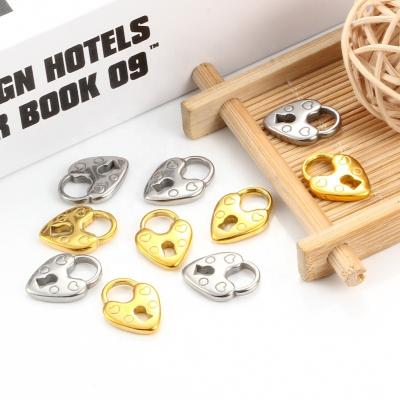 China Diy Pendant Polished Stainless Steel Heart Lock Head Shaped Lock Necklace Accessories Bracelet Pendant Accessories for sale