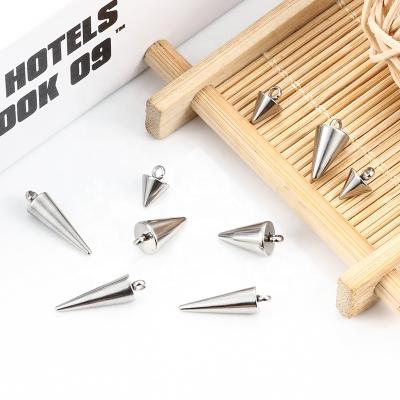 China Spike Cone Dangling Spike Charm For Jewelry Making Conical Stainless Steel Stud Charms Bracelet Necklace Earring Accessories for sale