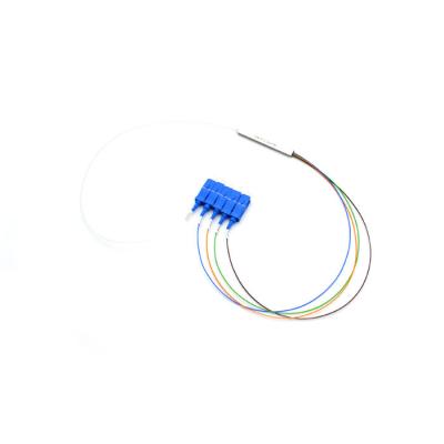 China FC / SC / LC Steel PLC Fiber Optic Splitter Mini Type 1 * 4 APC / UPC With Connector for sale