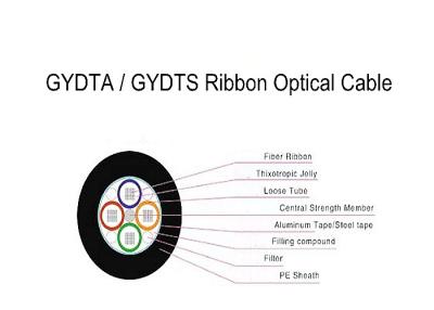 China 288 Cores Ribbon FTTH Fiber Optic Cable GYDTA / GYDTS Aerial Fiber Cable for sale