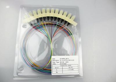 China 12 Core Single Mode Fiber Optic Cable , FC SC LC 0.9mm Single Mode Fiber Pigtails for sale