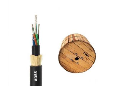 China Aerial ADSS Fiber Optic Cable / Self Supporting 24 Core Fiber Optic Cable for sale