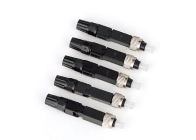 China FC Quick Connector Assembly Black Optical Fiber Connector PC APC Pre-embedded for sale