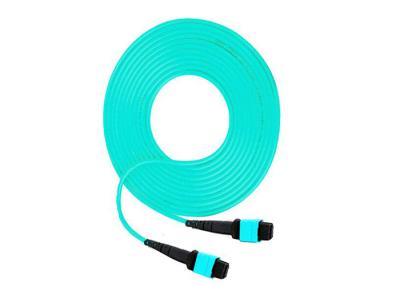 China puente azul claro reversible de 12 fibras del cordón de remiendo del cable MPO MTP del tronco 10G en venta