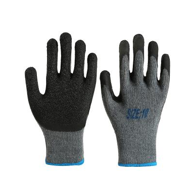 China Duarble Latex Work Gloves Factory Price Comfortable Coat Dip Resistant Rubber Wrinkle Ply Wear Durable Work Gloves for sale