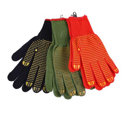 China Safety Nylon PVC Dotted Gloves Polyester Yarn Anti-Slip Comfortable Long Cuff Working PVC Dotted Gloves for sale