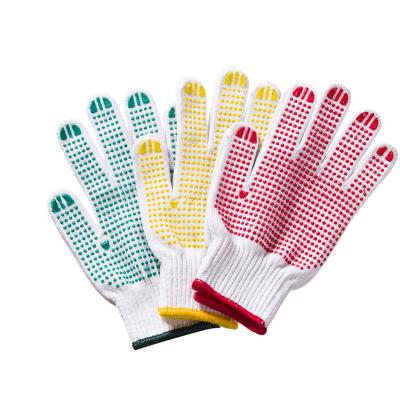 China Safety 10 Gauge Cotton PVC Dotted Gloves Colorful Durable Comfortable Durable PVC Dotted Gloves for sale