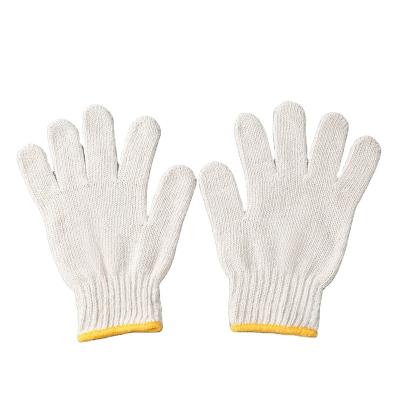 China Work Working Protective Cotton Gloves Durable Gauge 500G Breathable Cotton Yarn 7 Knitted Natural White Gloves for sale