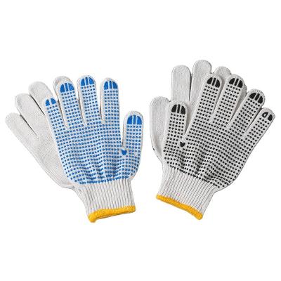 China Safety Cotton Gloves Working Protection Durable 10 Gauge 700G Cotton Yarn Knitted PVC Dotted Hand Gloves for sale