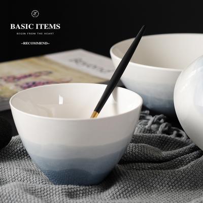 China New Arrival Sustainable Multi Sizes Porcelain Bowl Soup Salad Ramen Bowl Customized Ceramic Round Bowl for sale