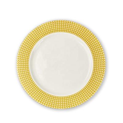 China Viable Christmas Color Yellow Dishes For Restaurant Porcelain Dishes High Hard Dinnerware Sets for sale