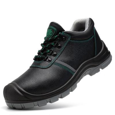 China Anti-Static Men Black Two Layers Anti-Static Cowhide Occupational Safety Shoes With Steel Plate Midsole Functure Proof for sale