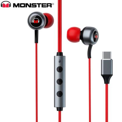 China Original In-Ear Monster Type-C Wired E-sports Earphone Gaming Headset For Mobile Phone Wired Earphone For Mobile Phone With MIC for sale