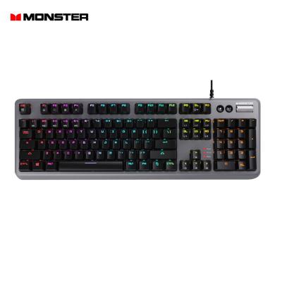 China Hot Selling Multimedia Keys Monster KMH5 E-sports Keyboard RGB Red Axis Gaming Mechanical Keyboard for sale