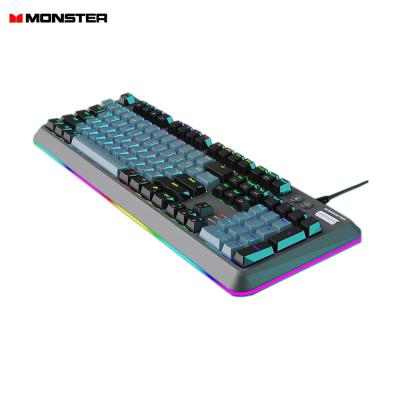 China Monster KMH5 104 Master Keyboard Multimedia Keys Top Selling Red Axis RGB RGB For E-sports Games Mechanical Keyboard for sale