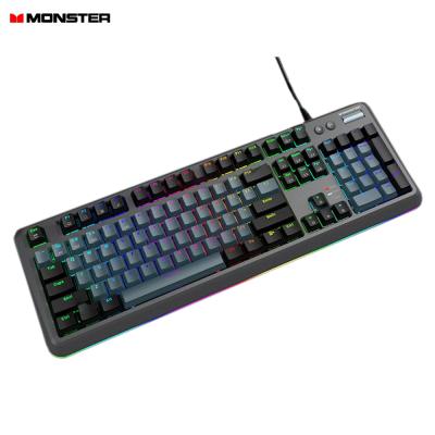 China Multimedia Keys Monster RGB Breathing Light Effect Multimedia Mechanical Gaming Keyboard For E Sports Gaming And Desktop PC for sale