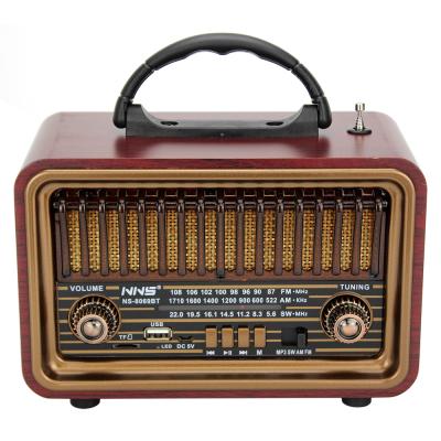 China 2021 retro vintage radio portable NS-8069BT fm am switches wooden radio ham radio for sale