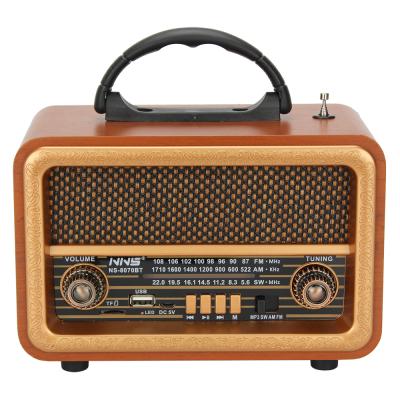 China 2021 NS-8070BT PORTABLE wireless usb tf retro radio usb fm charing radio for sale