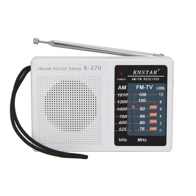 China Buit in K-270 Loudspeaker Earphone Jack AM FM Band Pocket Radio Receiver for sale