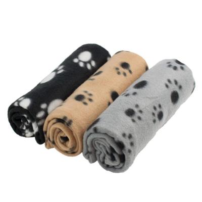 China Pet Printed Mat Cat Blanket Paw Warm Winter Puppy Dog Coral Fleece Thickened Cushion Waterproof Travel 2021 for sale