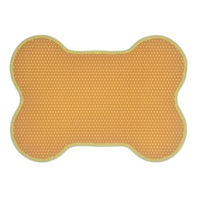 China Sustainable Amazon Pet Color Bone Shaped Non Slip Honeycomb Waterproof Easy To Clean Cat Litter Mat for sale