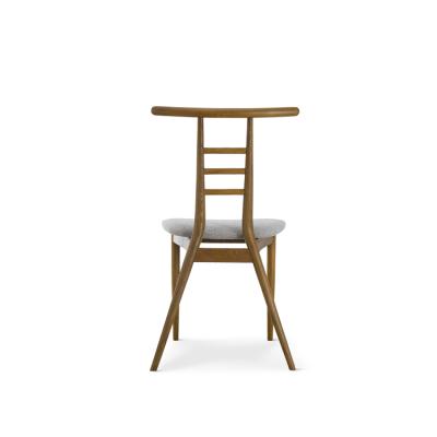 China Slender Style Professional Factory Slim Wood With Solid Russian Oak Dining Ladder Chair for sale