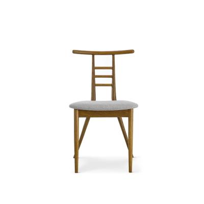 China Slim Style Manufacturers Direct Selling Red Oak Solid Wood Ladder Chair With Upholstered Seat for sale