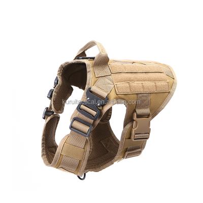 China Stocked Durable K9 Police Dog Harness And Adjustable Tactical Dog Harness Clip Collar Metal Amazon Hot Selling Stock for sale