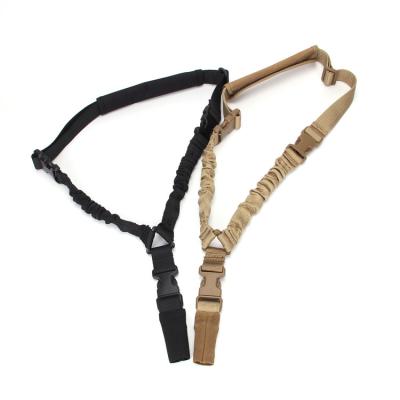 China Military Sling Kit Airsoft Sling Gun Rifle Sling Heavy Duty Single Mount Nylon Tactical Adjustable Bungee Belt for sale