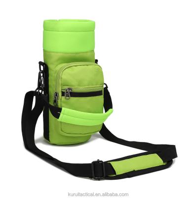 China Hot Sale Custom Water Bottle Neoprene Cover Waterproof Big Sleeve Insulated Bottle Carrier With Shoulder Strap for sale